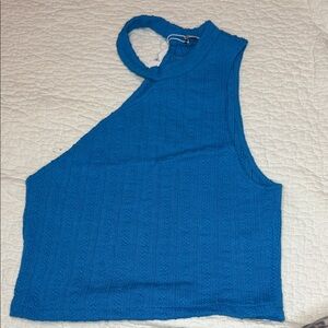 Zara Electric Blue Asymmetric Crop Top